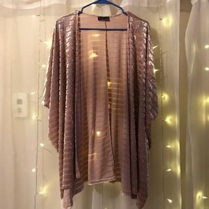 Pink velvet kimono
